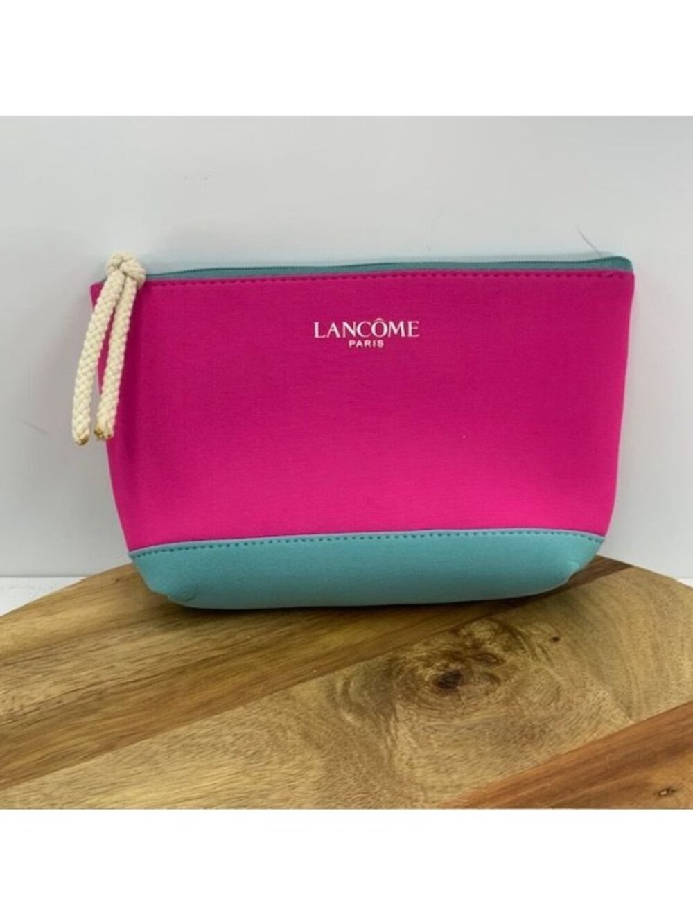 Lancome Paris Cosmetics Makeup Bag Pink Travel Bag Zip